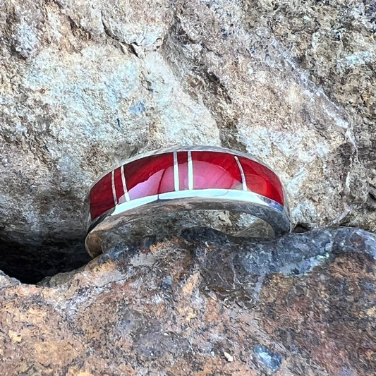 David Rosales Rosarita Inlaid Sterling Silver Ring