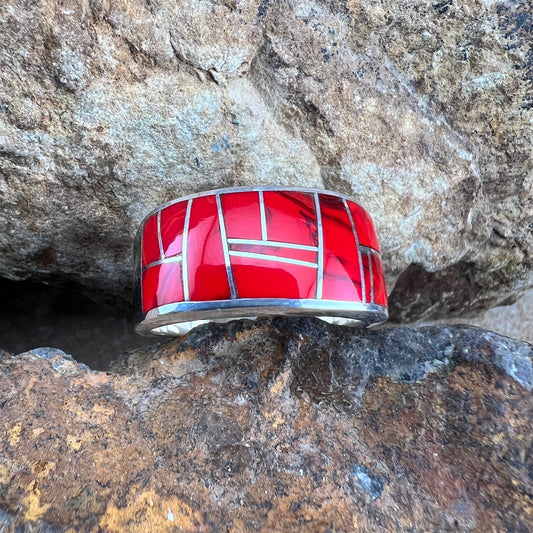 David Rosales Rosarita Inlaid Sterling Silver Ring