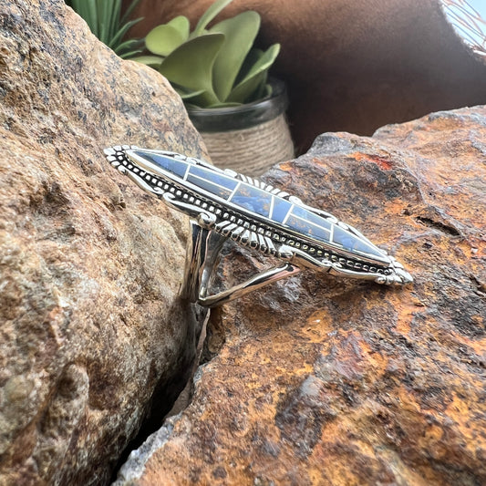 David Rosales Pietersite Inlaid Sterling Silver Ring