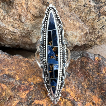 David Rosales Pietersite Inlaid Sterling Silver Ring