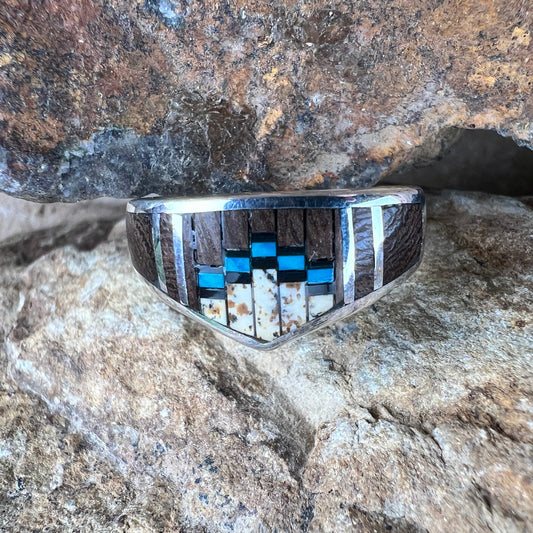 David Rosales Iron Spirit Inlaid Sterling Silver Ring