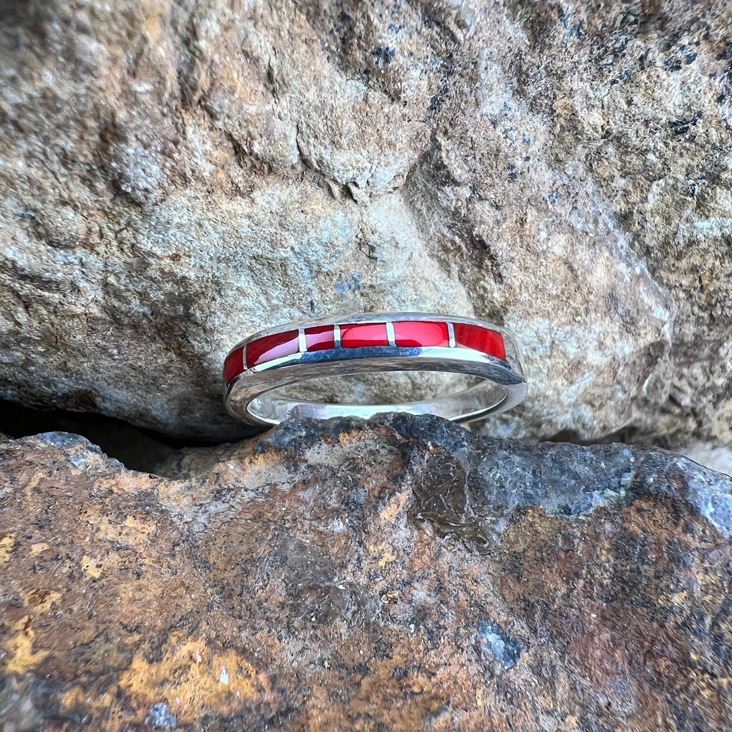 David Rosales Rosarita Inlaid Sterling Silver Ring