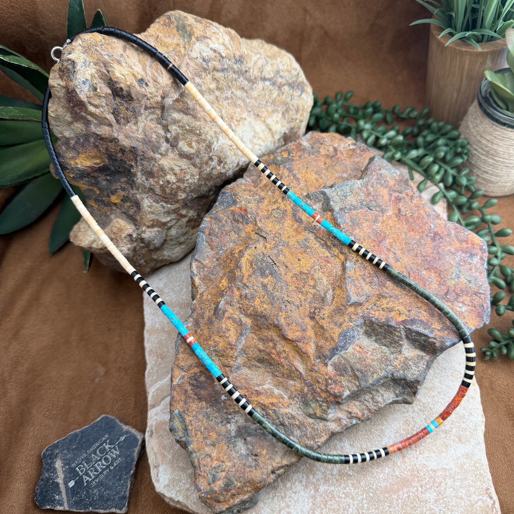 Necklace with various different colors of beads