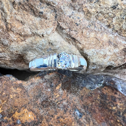 David Rosales Pristine Inlaid Sterling Silver Ring Cubic Zirconia