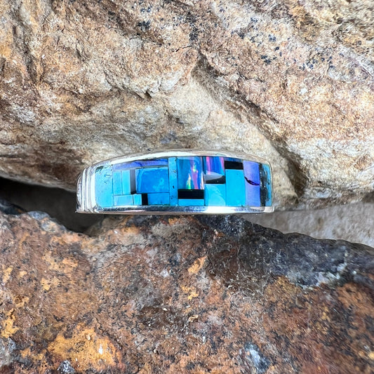 David Rosales Stardust Inlaid Sterling Silver Ring