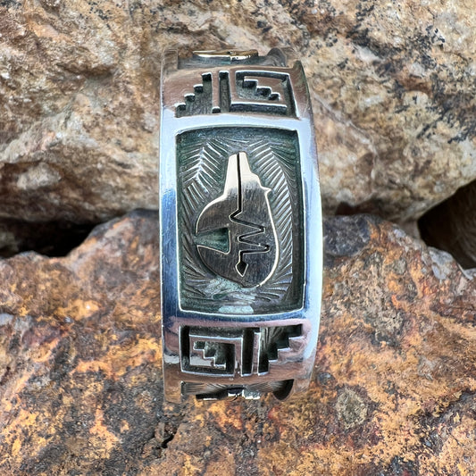 Vintage 14K Gold Bear Design Bracelet - Sterling Silver Hallmark AFB - Estate