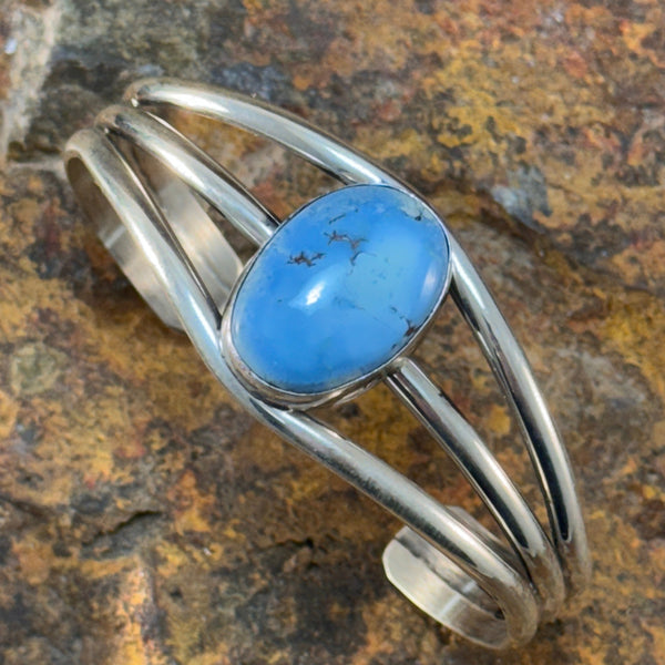 Golden Hill Turquoise Sterling Silver Bracelet by Wil Denetdale