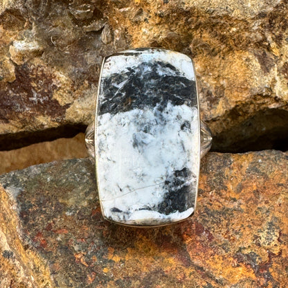 White Buffalo Sterling Silver Ring by Kathy Webster Size 7