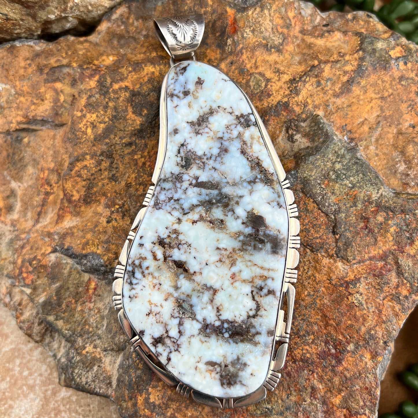 Vintage Large Wild Horse Stone Pendant - Estate