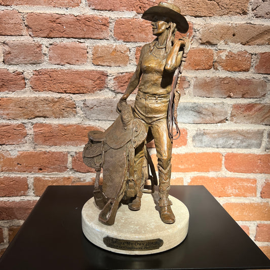 I Saddle My Own  Horse by Deborah Copenhaver Fellows, Sculptor