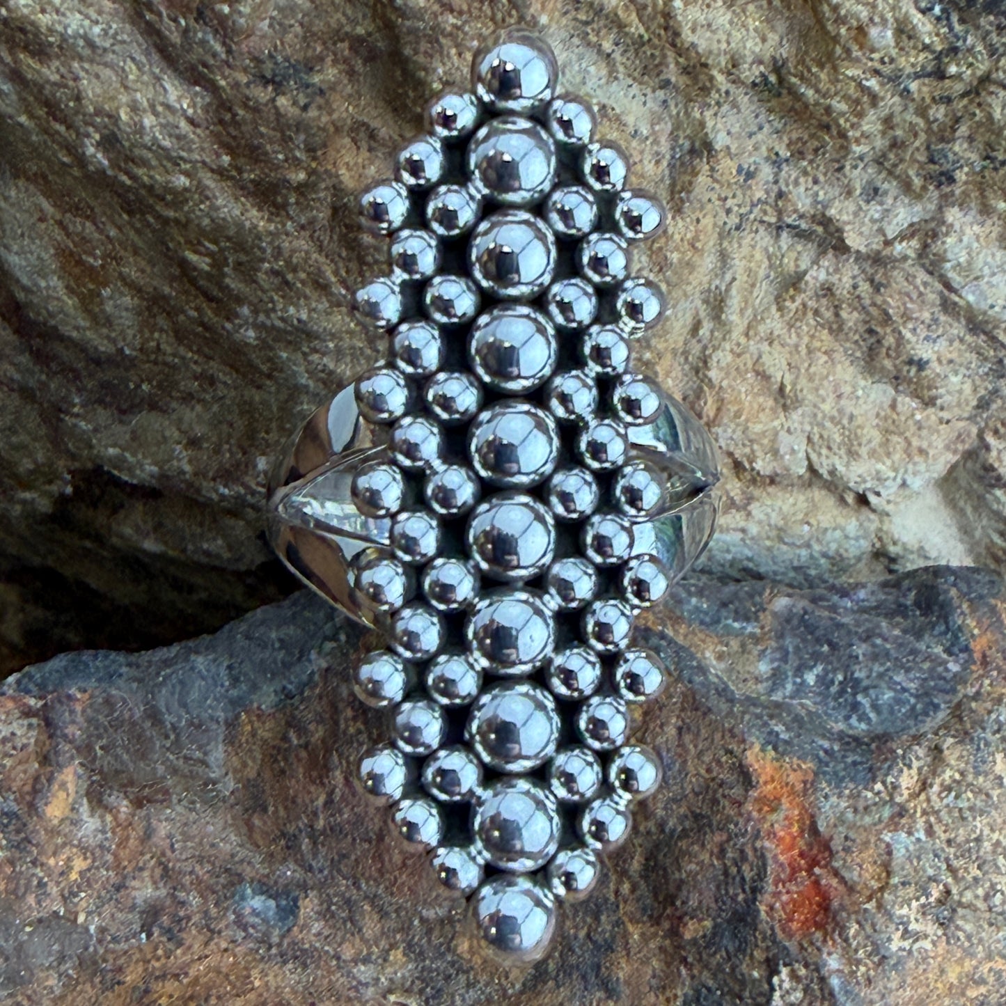 Sterling Silver 7 Row Dot Ring by Artie Yellowhorse