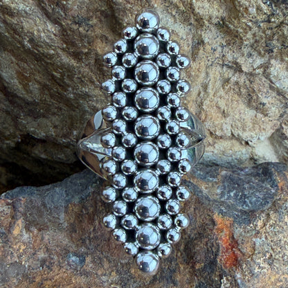 Sterling Silver 7 Row Dot Ring by Artie Yellowhorse
