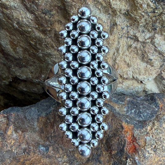 Sterling Silver 7 Row Dot Ring by Artie Yellowhorse
