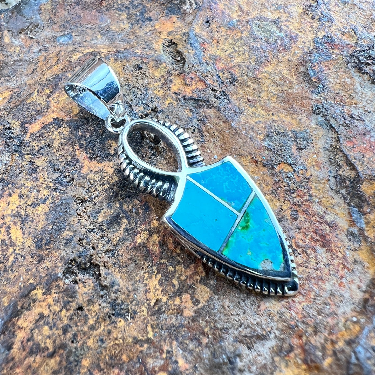 David Rosales Sonoran Gold Turquoise Pendant