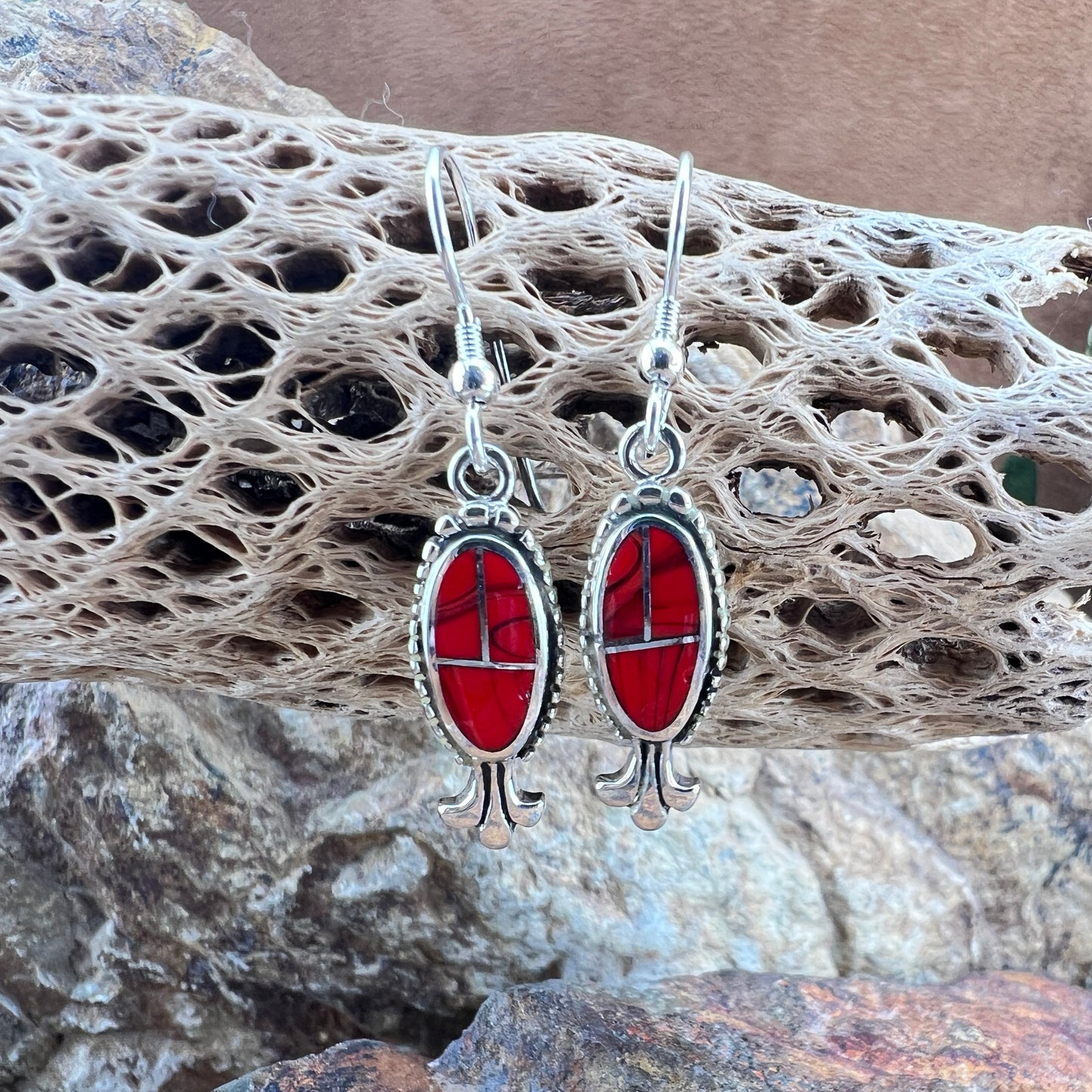 David Rosales Rosarita Inlaid Sterling Silver Squash Blossom Necklace with Matching Earrings