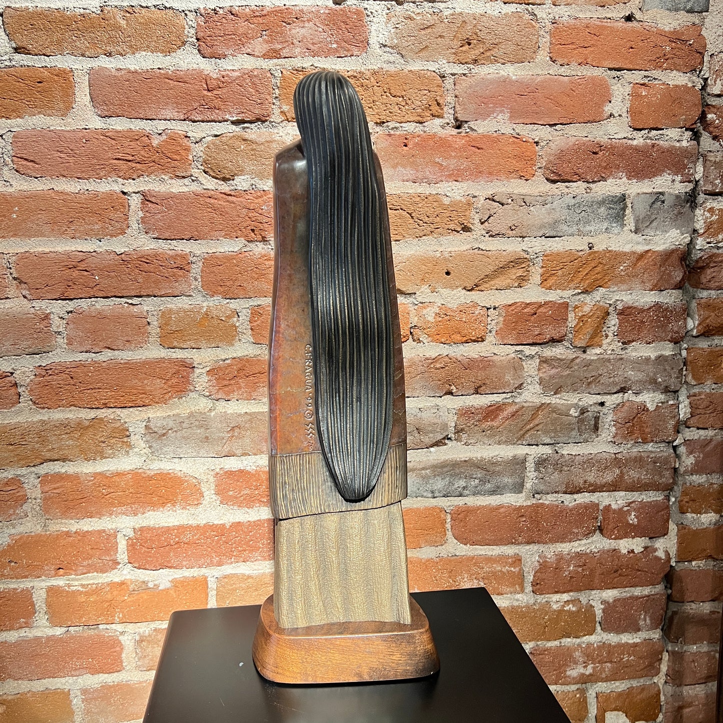Woman with Bird By Cliff Fragua, Jemez Pueblo, Native American Sculptor