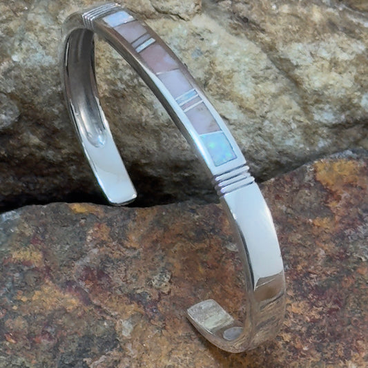 David Rosales Make Me Blush Inlaid Sterling Silver Bracelet