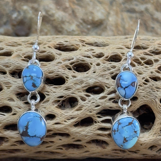 Golden Hill Turquoise Sterling Silver Earrings by Kevin Ramone