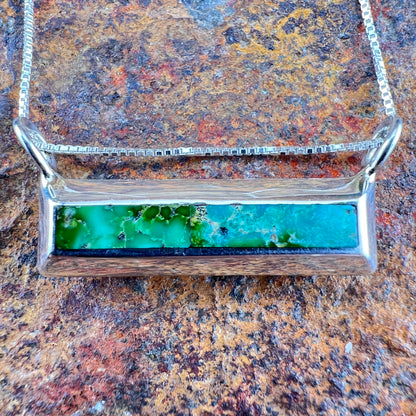 Sonoran Gold Turquoise Sterling Silver Pendant by Troy Natachu