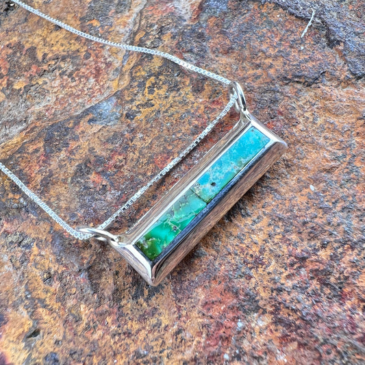 Sonoran Gold Turquoise Sterling Silver Pendant by Troy Natachu
