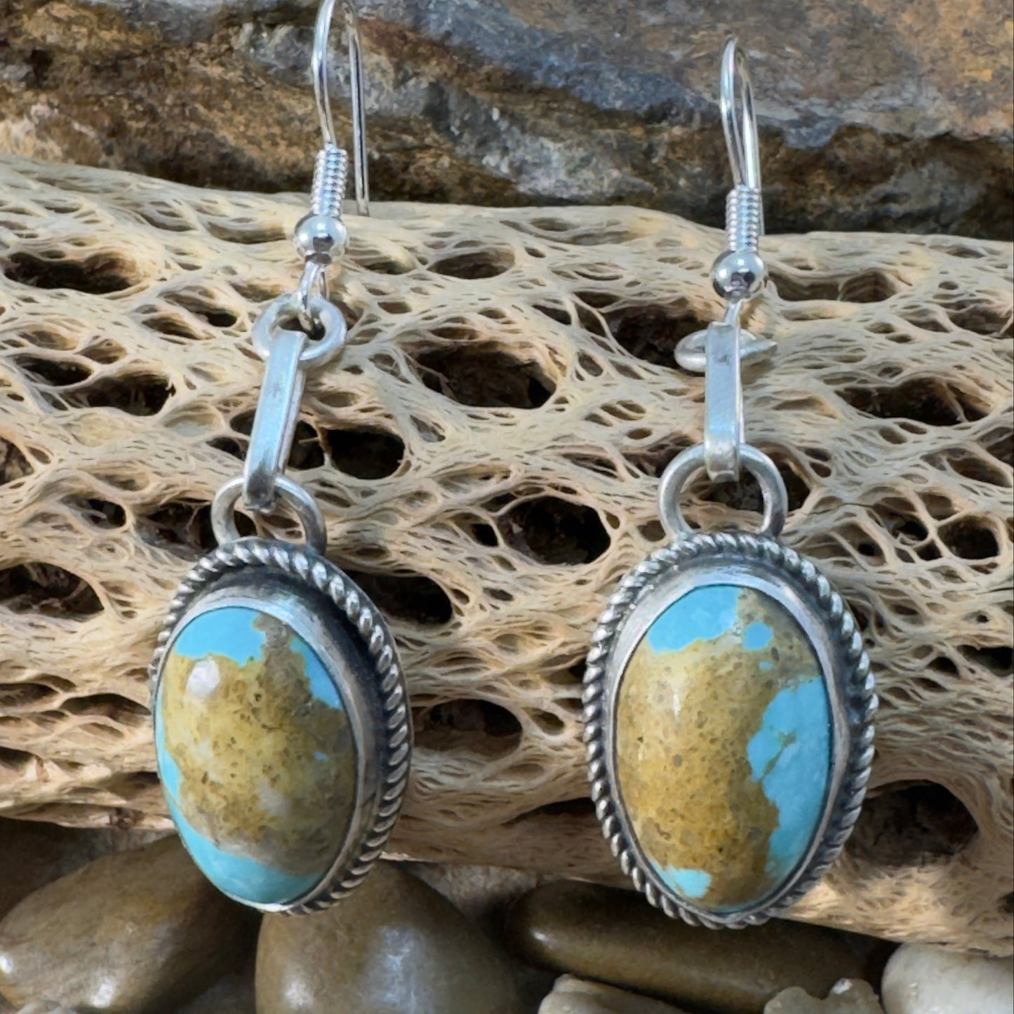 Old Kingman Turquoise Necklace & Earring Set by Mary Tso