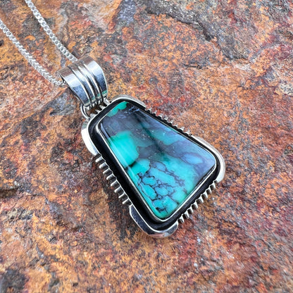 Emerald Rose Variscite Pendant by Wil Denetdale