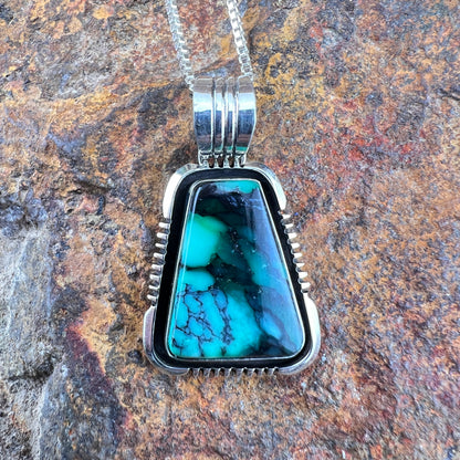 Emerald Rose Variscite Pendant by Wil Denetdale
