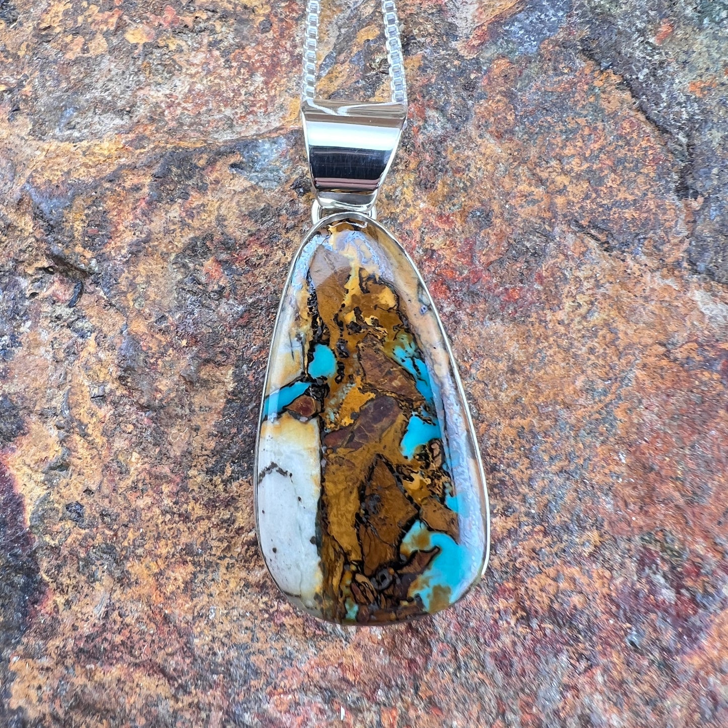 Royston Ribbon Turquoise Pendant by Henry Mariano