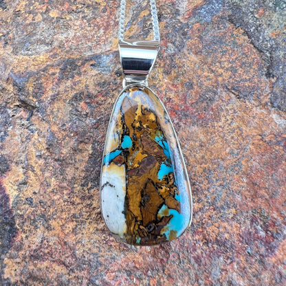 Royston Ribbon Turquoise Pendant by Henry Mariano