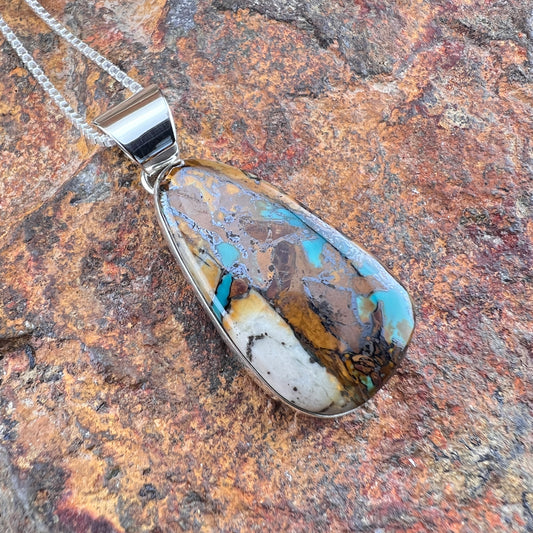 Royston Ribbon Turquoise Pendant by Henry Mariano