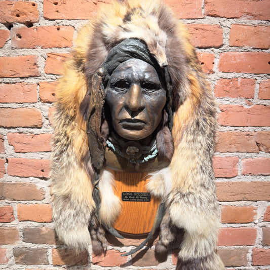 Long Solder Native American Style Spirit Mask by Cindy Jo Popejoy - Bronze