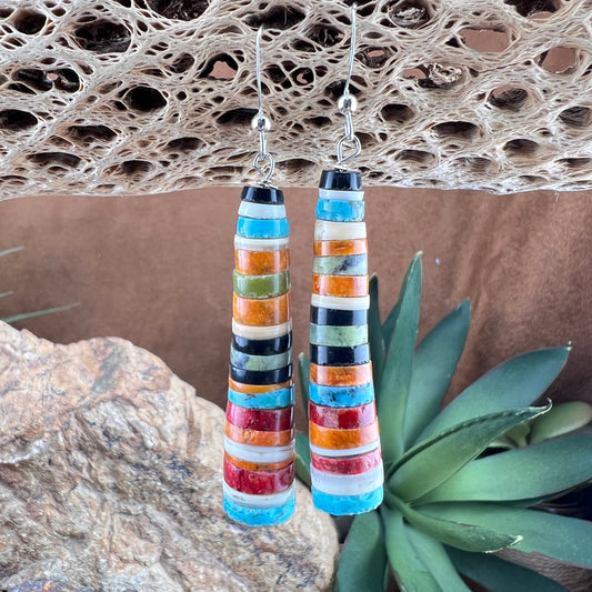 Multi-Stone Heishi Earrings by Paula Calabaza