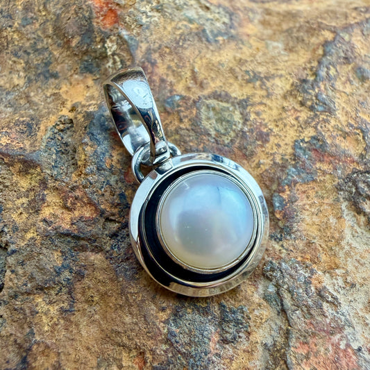 Sterling Silver Fresh Water Pearl Pendant by Artie Yellowhorse