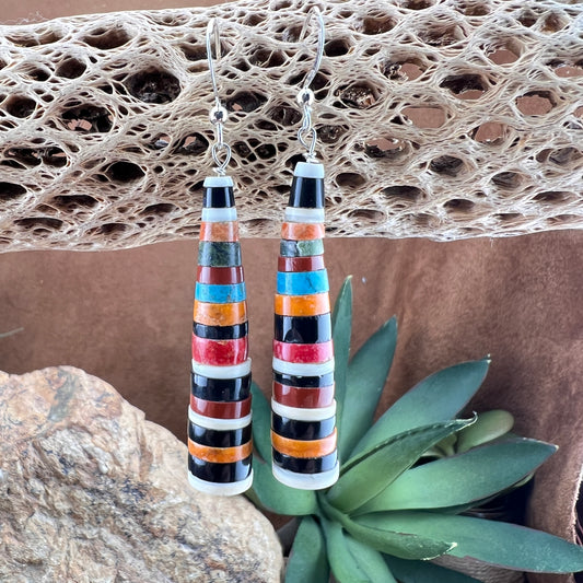 Multi-Stone Heishi Earrings by Paula Calabaza