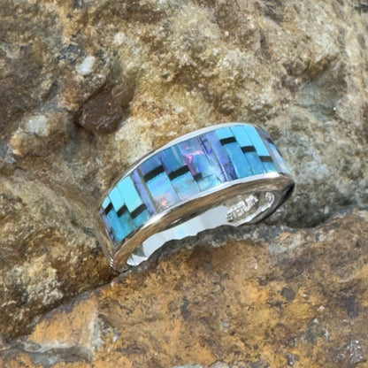 David Rosales Stardust Inlaid Sterling Silver Ring