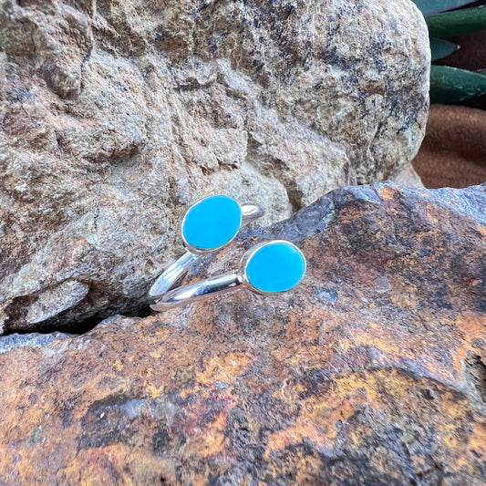 David Rosales Arizona Blue Double Stone Sterling Silver Ring