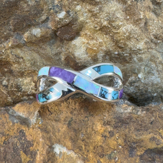 David Rosales Shalako Inlaid Sterling Silver Ring