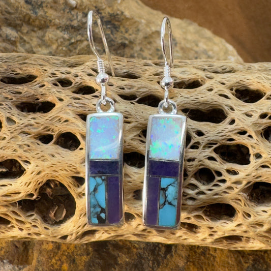 David Rosales Shalako Inlaid Sterling Silver Earrings