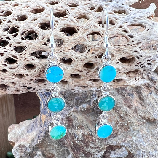 David Rosales Sonoran Gold Triple Drop Sterling Silver Earrings