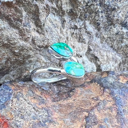 David Rosales Sonoran Gold Double Stone Sterling Silver Ring