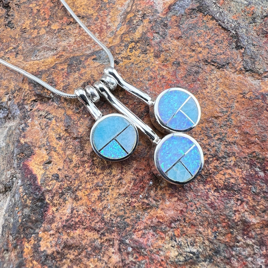 David Rosales Amazing Light Inlaid Sterling Silver Necklace
