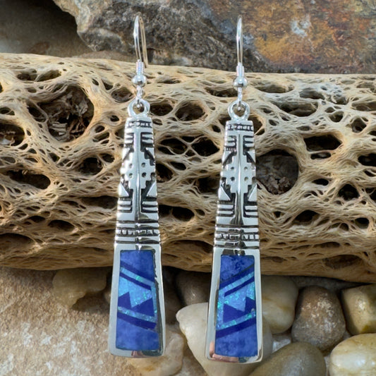 David Rosales Blue Sky Inlaid Sterling Silver Earrings