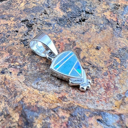 David Rosales Amazing Light Inlaid Sterling Silver Pendant