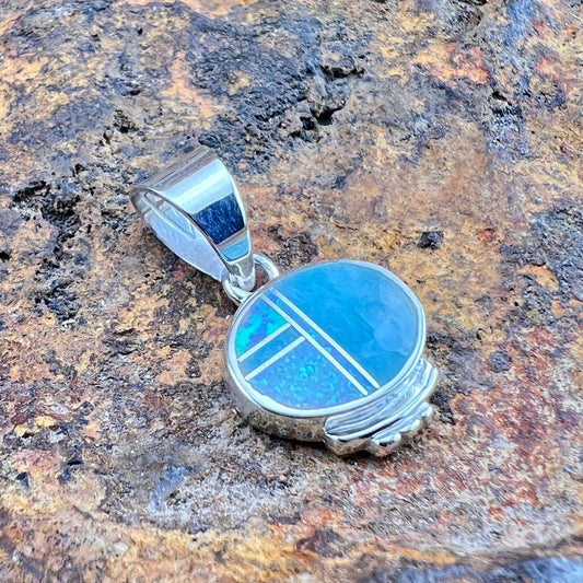 David Rosales Amazing Light Inlaid Sterling Silver Pendant