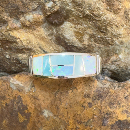 David Rosales Amazing Light Inlaid Sterling Silver Ring