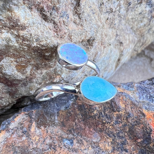 David Rosales Amazing Light Double Stone Sterling Silver Ring