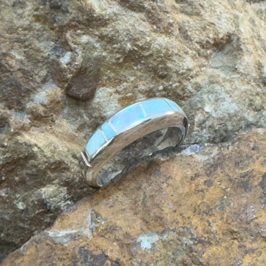 David Rosales Amazing Light Inlaid Sterling Silver Ring