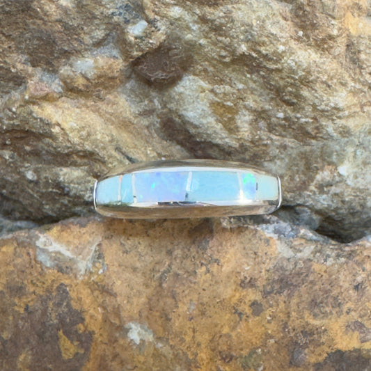 David Rosales Amazing Light Inlaid Sterling Silver Ring