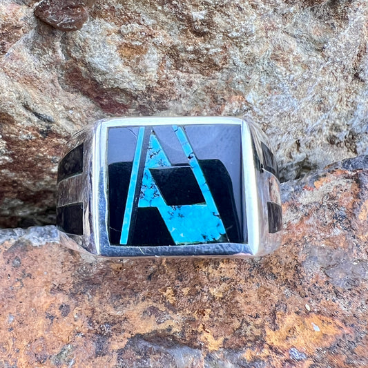 David Rosales Shadow Peak Inlaid Sterling Silver Ring