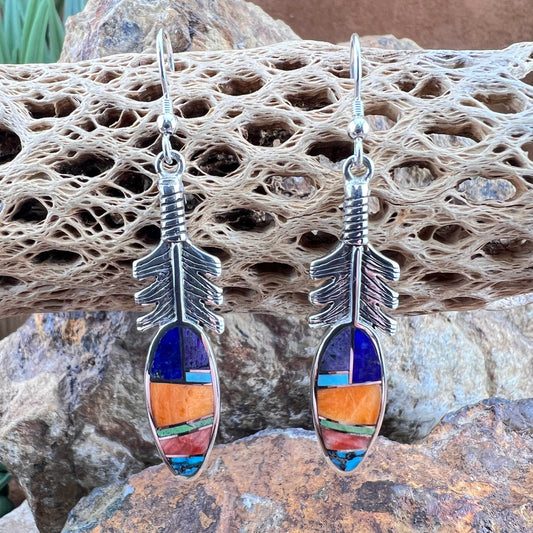 David Rosales Indian Summer Inlaid Sterling Silver Earrings